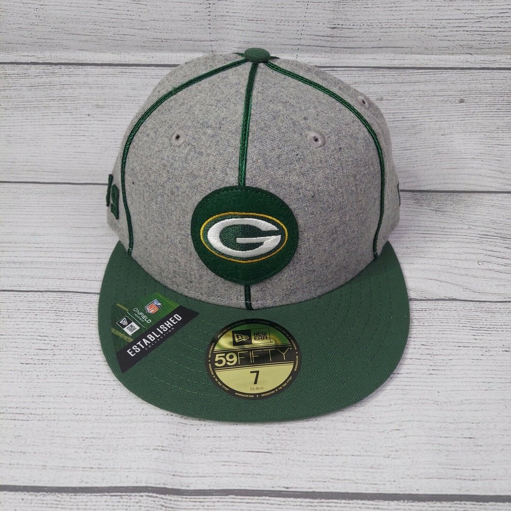New Era 59Fifty Green Bay Packers Wool Hat NWT New Size 7 NFL On Field 100 Year
